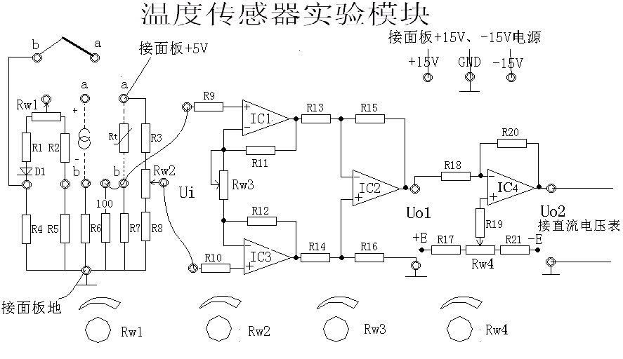 銅熱電阻Cu50調理電路 銅熱電阻Cu50調理電路